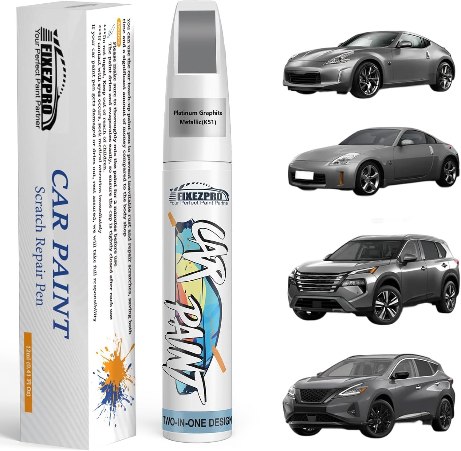 K51 Platinum Graphite Metallic Touch-Up Paint – Waterproof & UV Resistant Kit