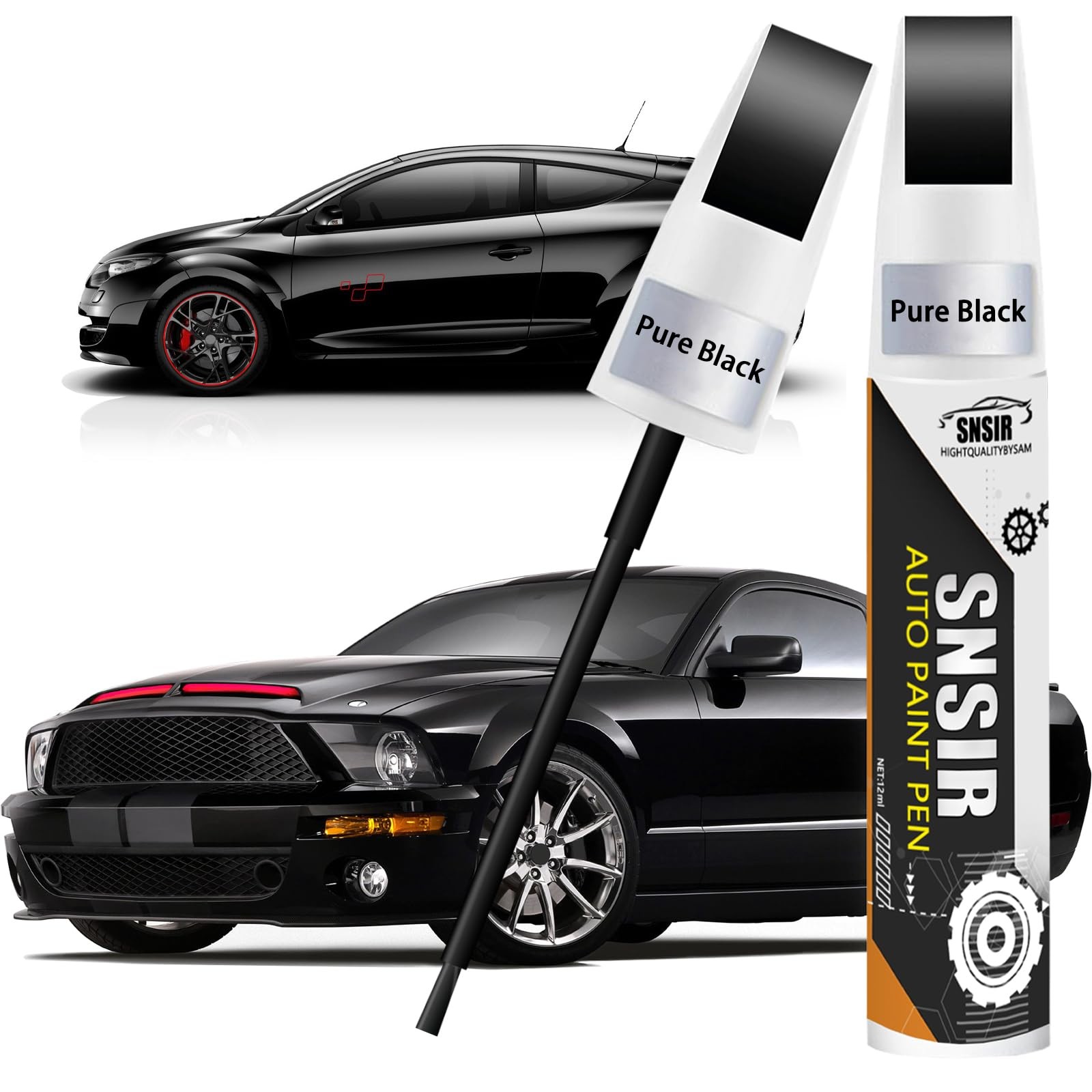 Pure Black Touch Up Paint Universal Color Match for All Car Models Repair Pen
