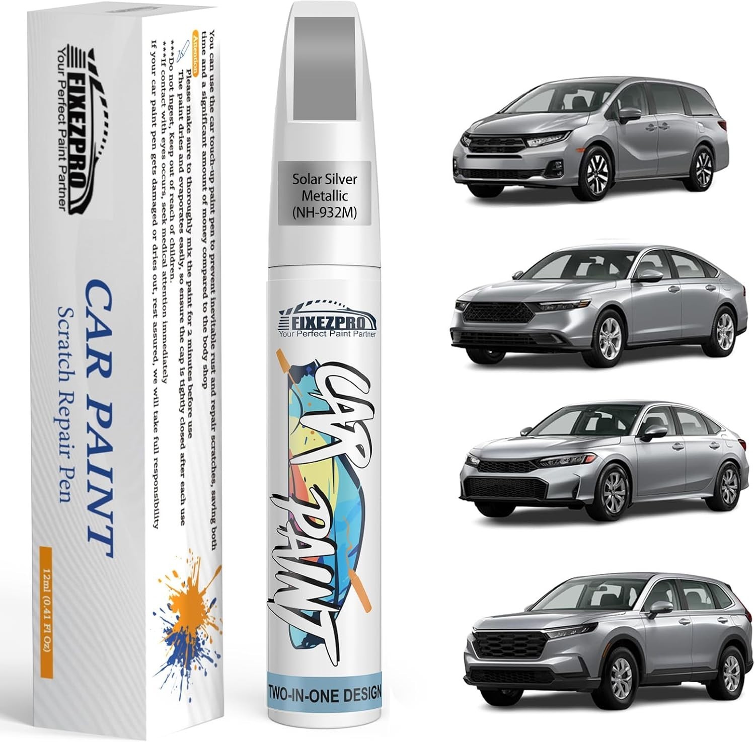 Solar Silver Metallic Touch Up Paint Pen for Honda – 15ml Scratch Repair Kit