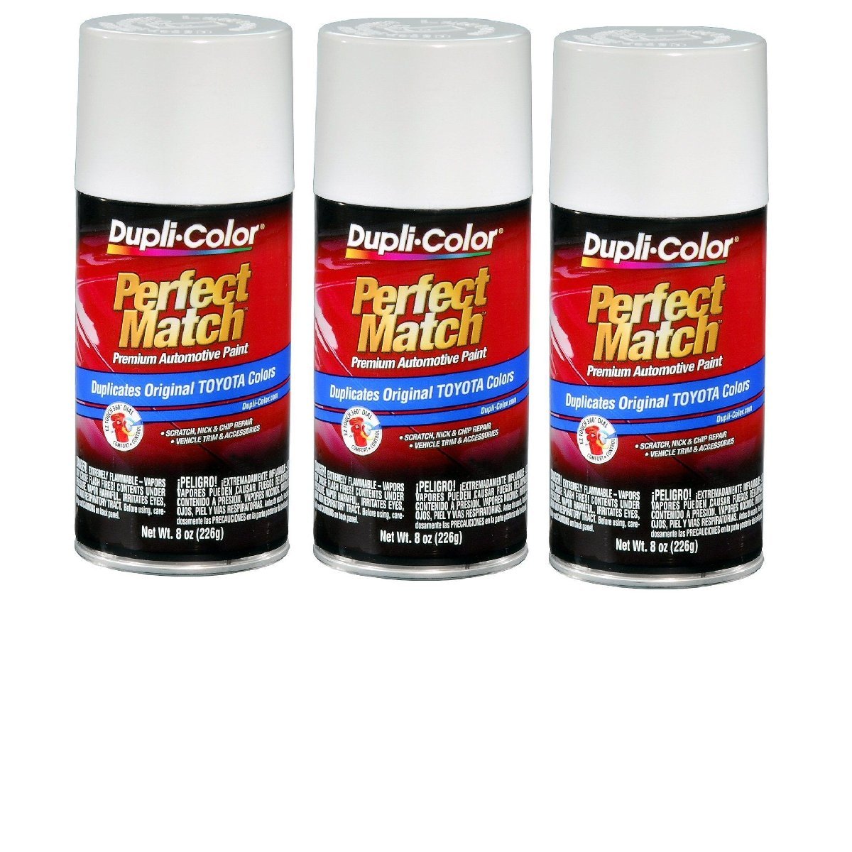 3 Cans-Duplicolor BTY1556 For Toyota Code 040 Super White II Aerosol Spray Paint