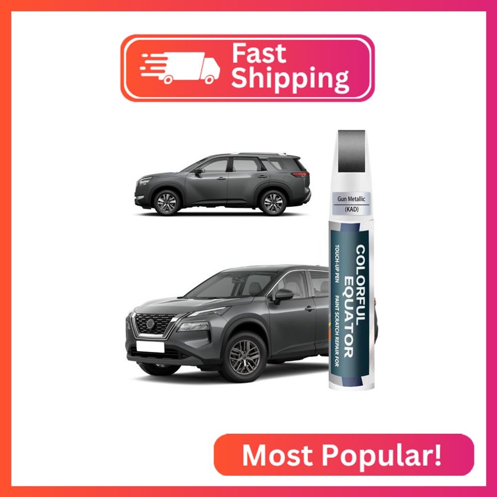 KAD Gun Metallic Touch Up Paint for Nissan, Car Paint Pen Scratch Repair Two-In-