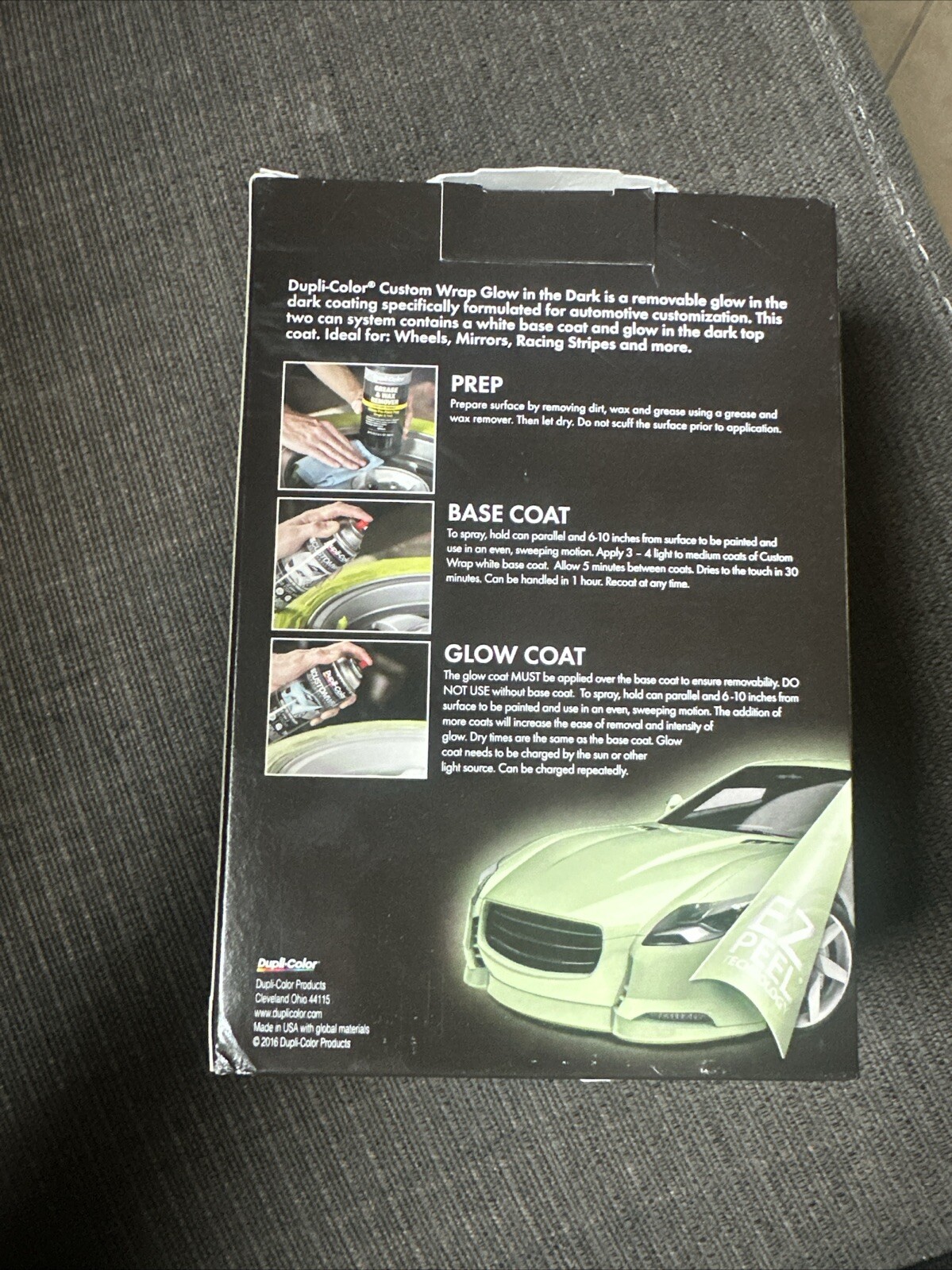 Duplicolor CWRC871 Custom Wrap Glow in the Dark Green Kit – Removable Coating