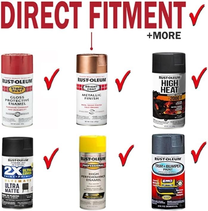 5 Spray Paint Caps for Rust-Oleum High Performance Wheel Spray Paint, Black