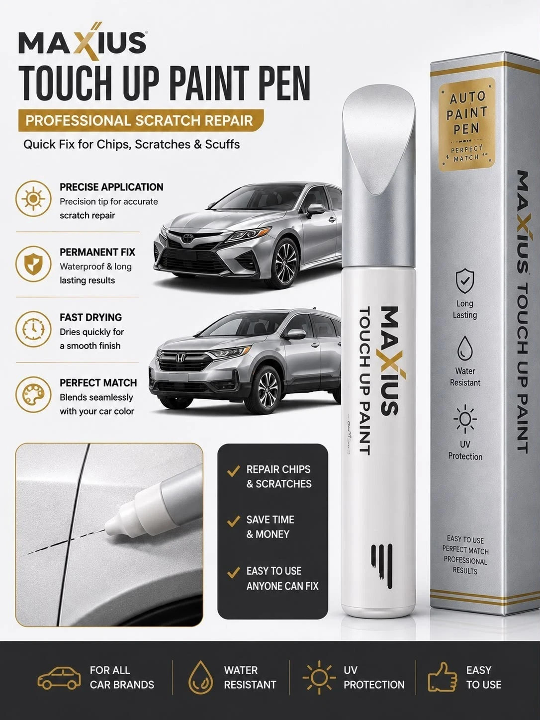 MAXIUS Touch Up Paint Pen for Toyota Repair Car Chip and Scratch Color Match