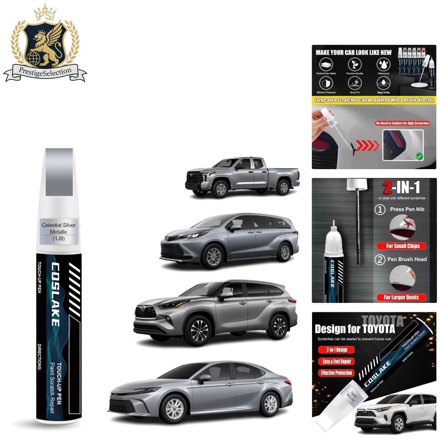 12ml Celestial Silver Scratch Repair Paint – Color-Matched for Toyota Models