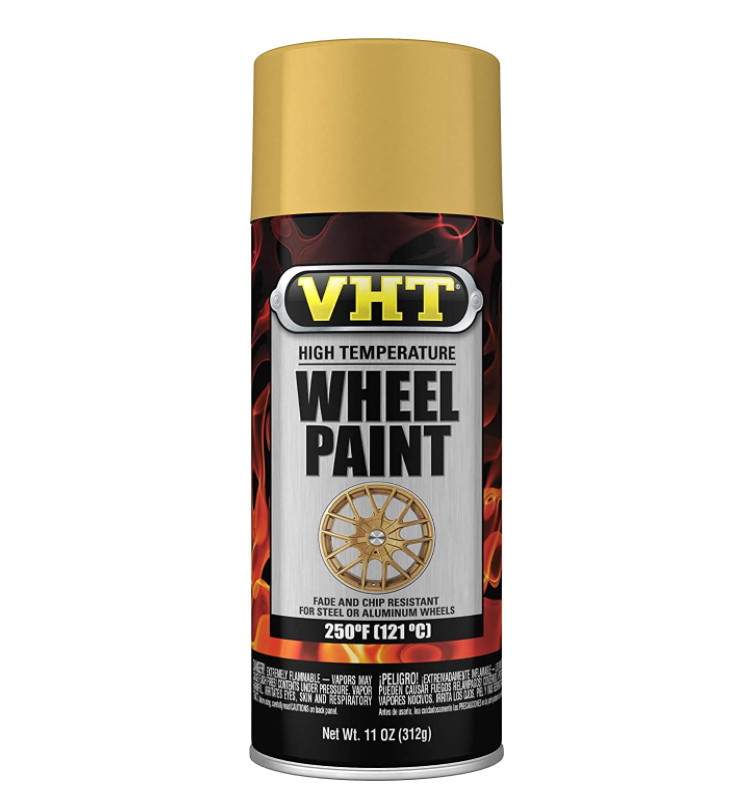 Gloss Gold Wheel Spray Paint Rim Steel Metal Aluminum Plastic +Clear Coating 3PK
