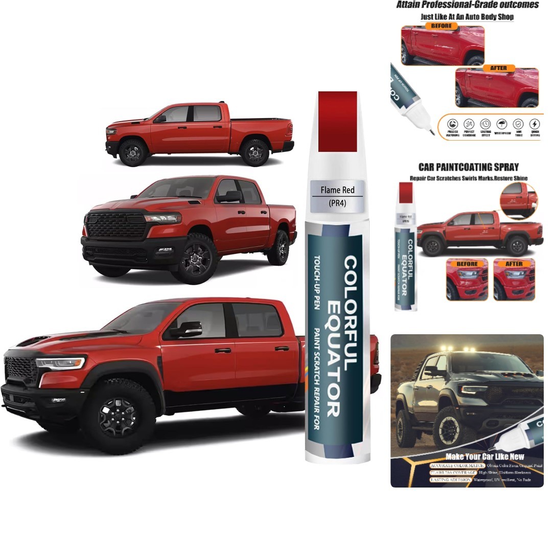 Car Paint Pen – Flame Red PR4 Touch-Up Paint for Dodge Ram – Easy Application