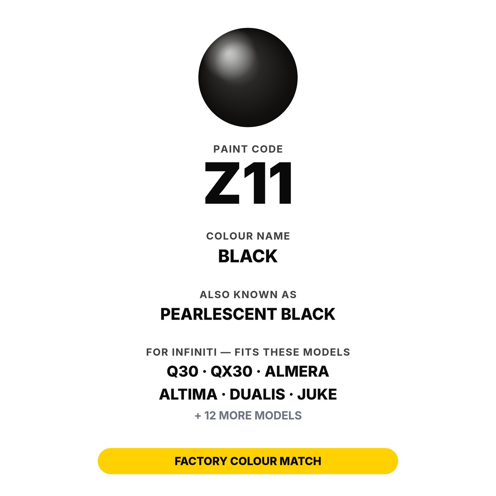 Touch Up Paint For Infiniti Z11 Black Automotive Factory OEM Color Match Paint