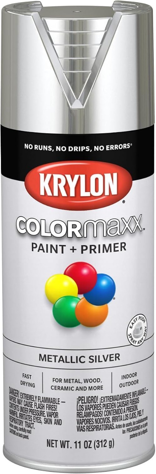 Krylon COLORmaxx 11oz Metallic Silver Spray Paint & Primer for Indoor/Outdoor