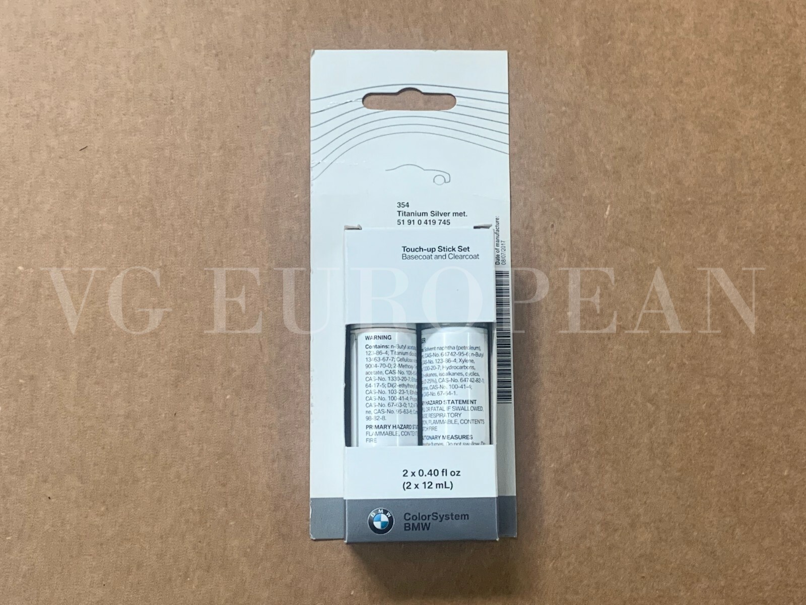 BMW Genuine Factory Touch Up Paint Stick Set 354 Titanium Silver Metallic NEW