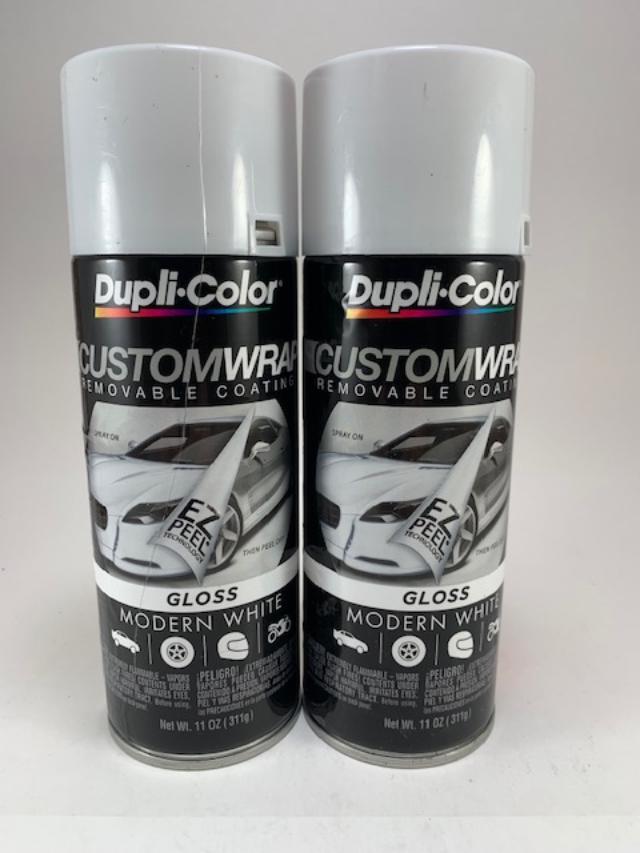 2 cans Dupli-Color 11 Oz CustomWrap CWRC841 Modern White Gloss Removable Coating