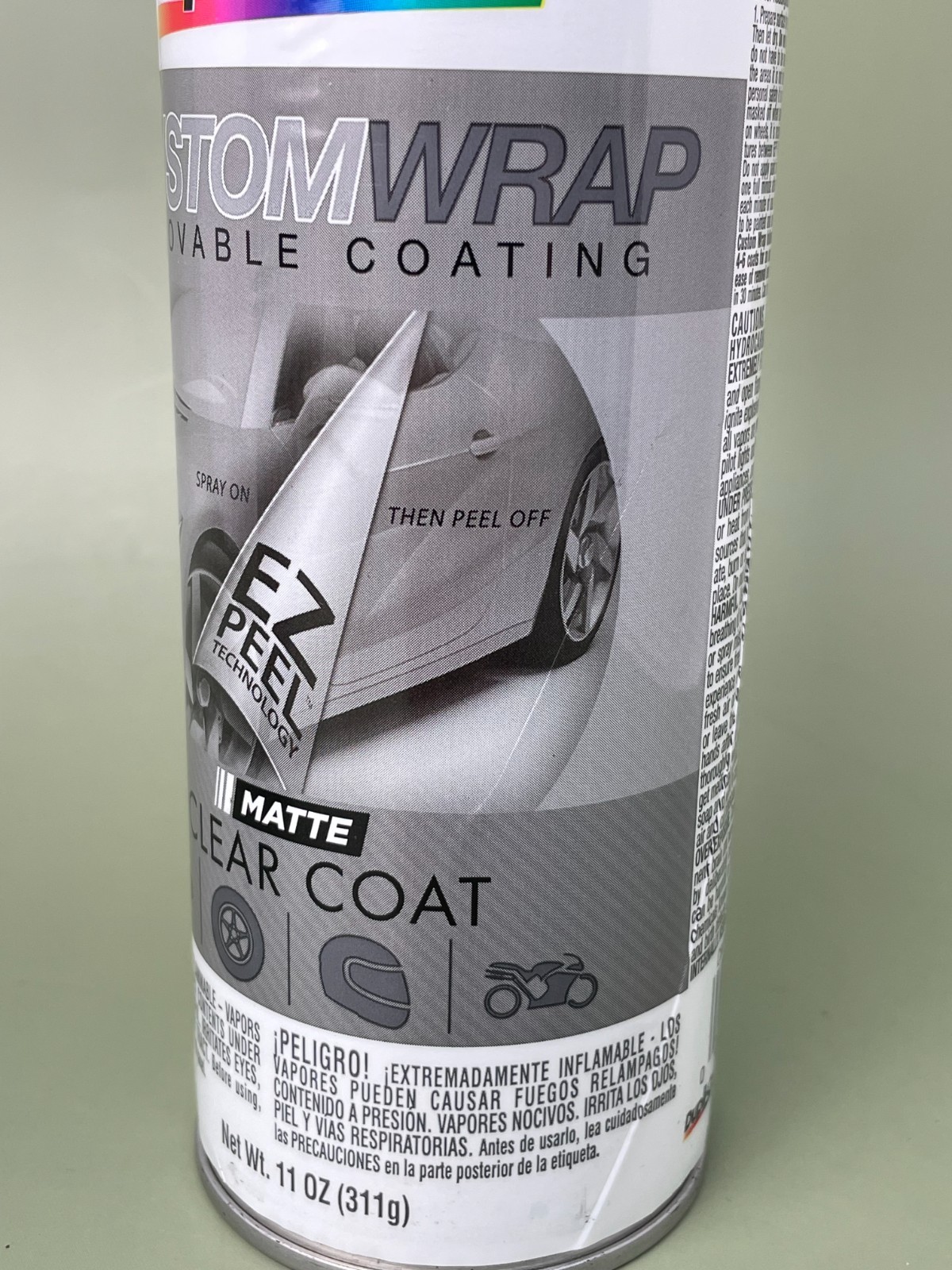 2 Cans Dupli-Color Custom Wrap Removable Coating Ez Peel Matte Clear Coat 11oz