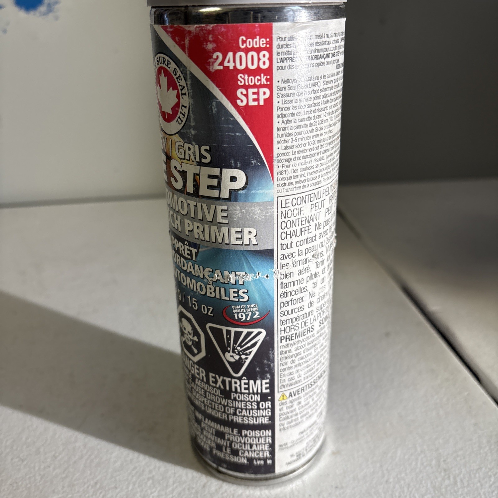 Dominion Sure Seal DOM-SEP One Step, Self Etching Primer Aerosol, Grey [16oz