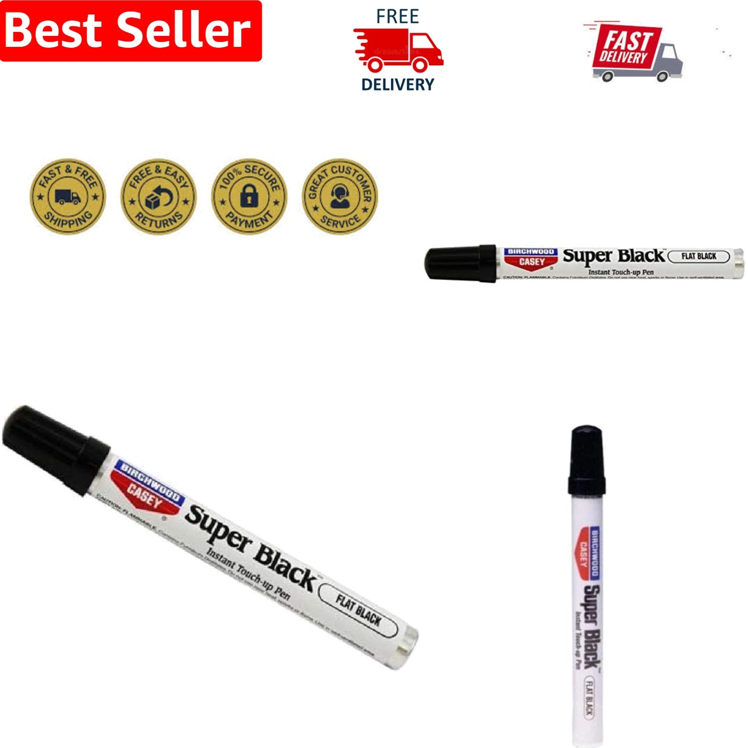 Reliable Flat Black Touch-Up Pen – Perfect for Restoring Scratches on Equipment
