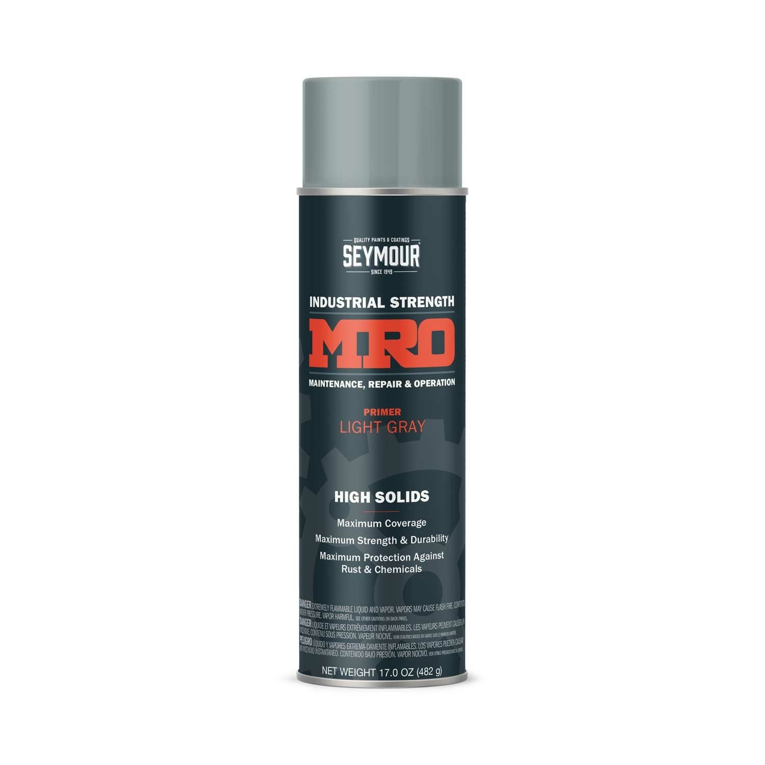 Seymour 620-1431 MRO Industrial Strength Primer Spray Paint, Light Gray, 17 oz.