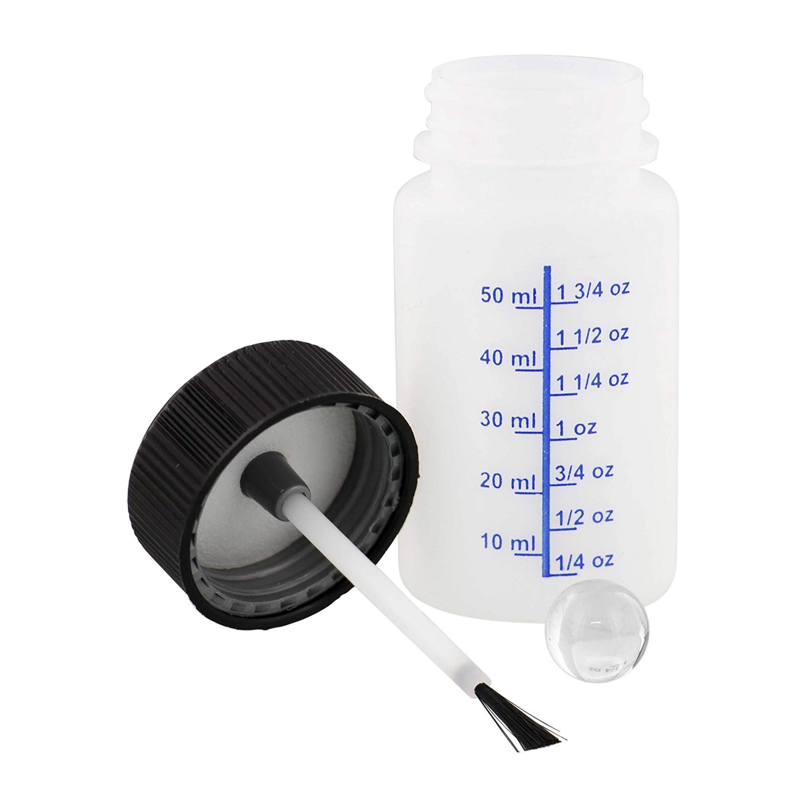 2oz Paint Touch-Up Bottles with Safety Lids – 100 Pack, Mixing Balls & Brushes f