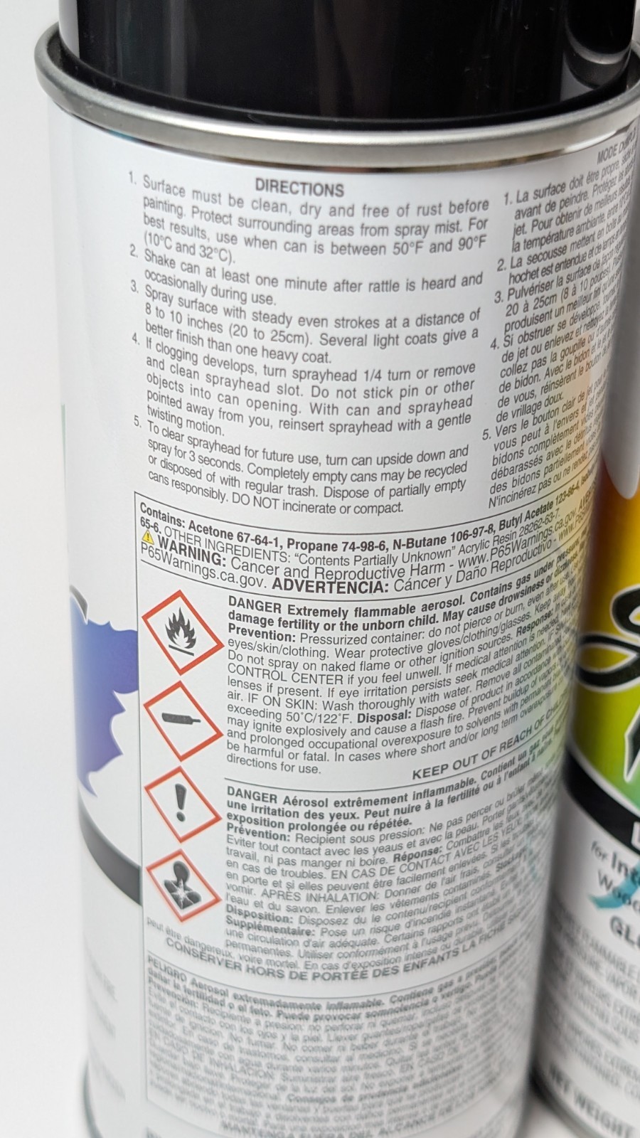 Seymour Spruce Lacquer Spray Paint Gloss Black 12 oz 2 Cans Lot SAFE ON PLASTIC