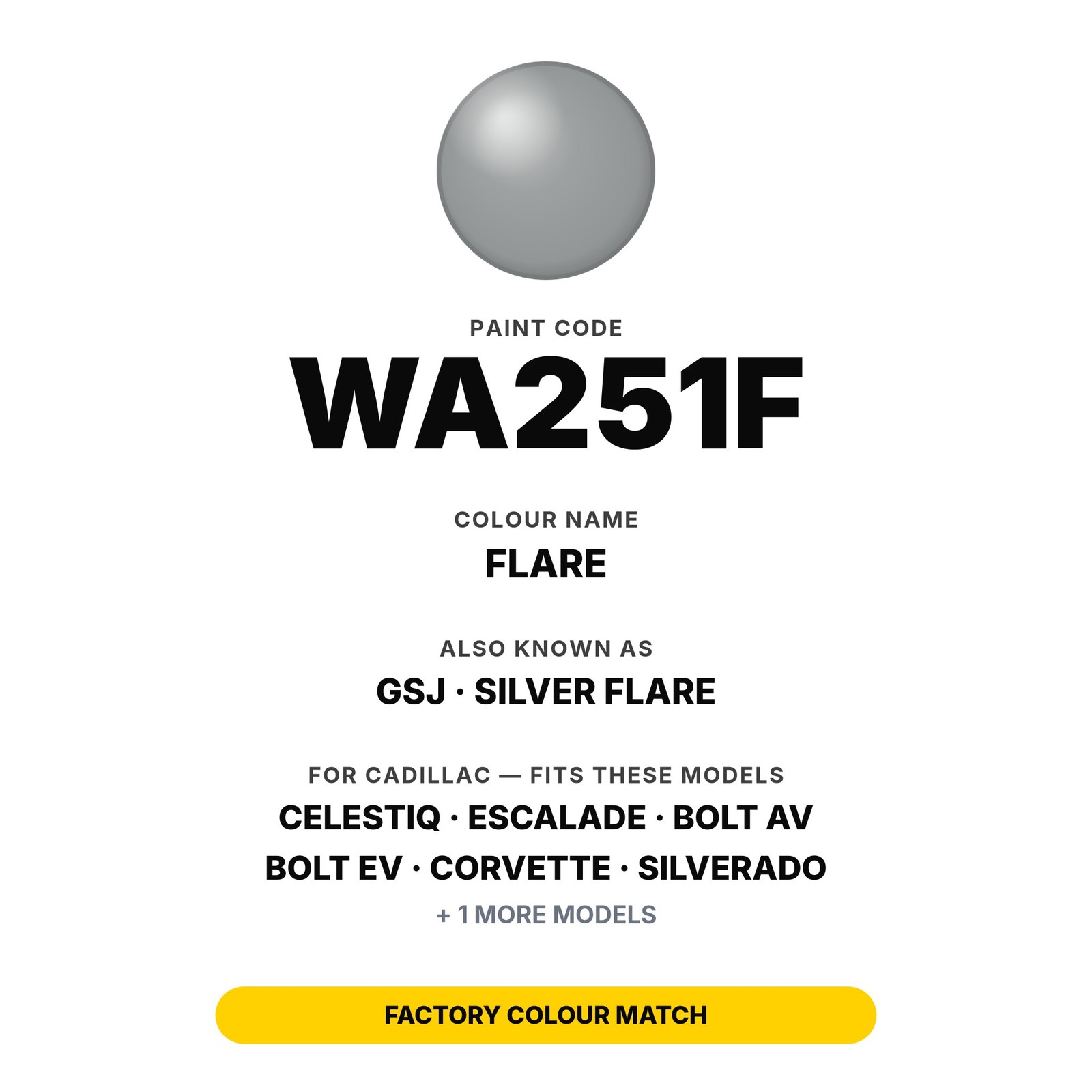Touch Up Paint For Cadillac Celestiq WA251F Flare Full Kit Ute Touch Up