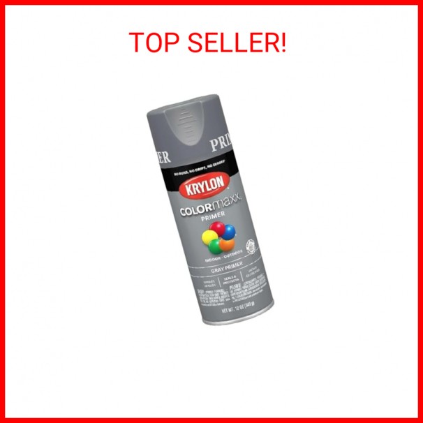 Krylon K05582007 COLORmaxx Primer Spray Paint for Indoor/Outdoor Use, Gray, 12 O