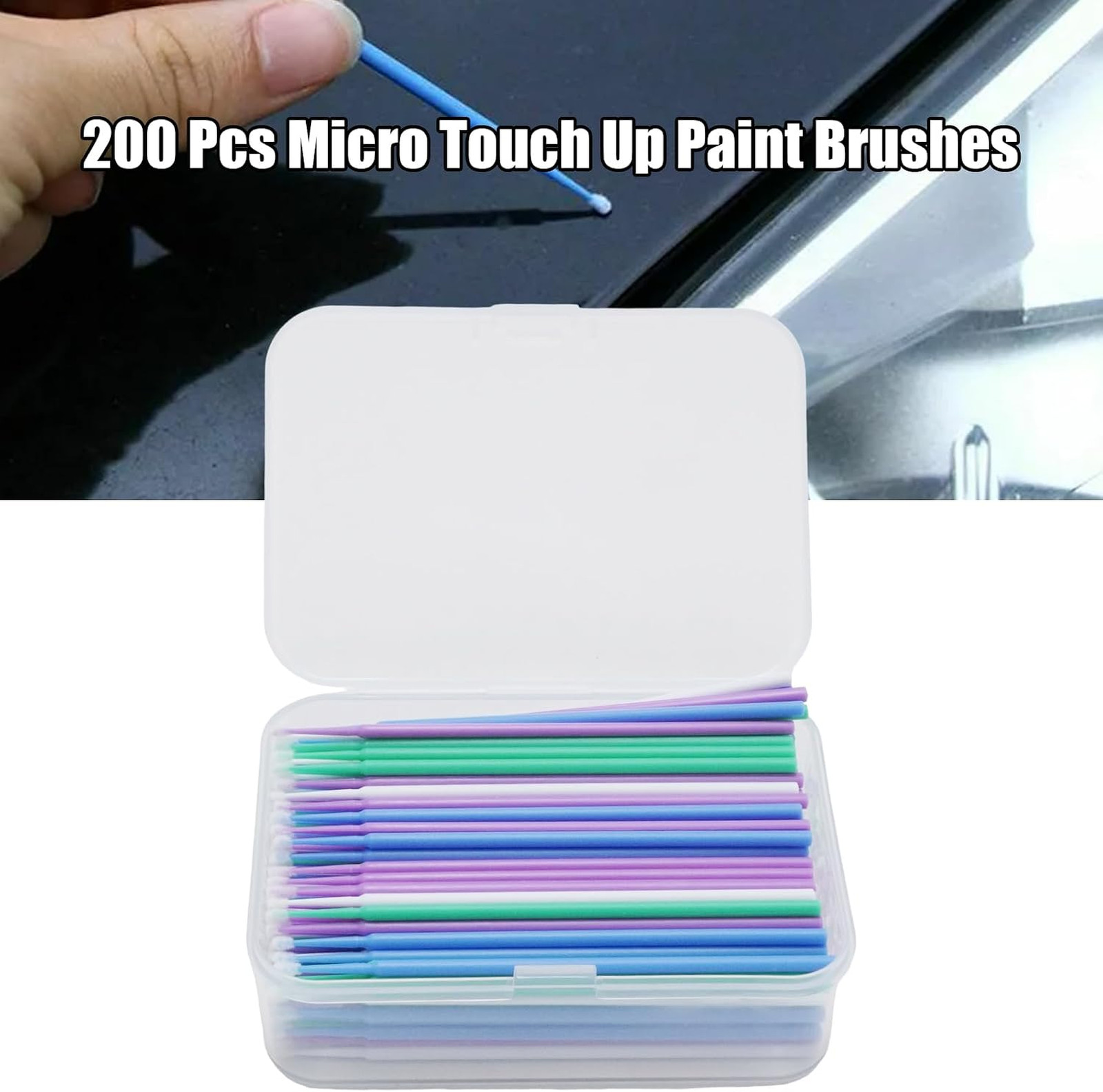 Automotive Touch Up Paint Brush Set 200 Pcs Disposable Micro Applicators for