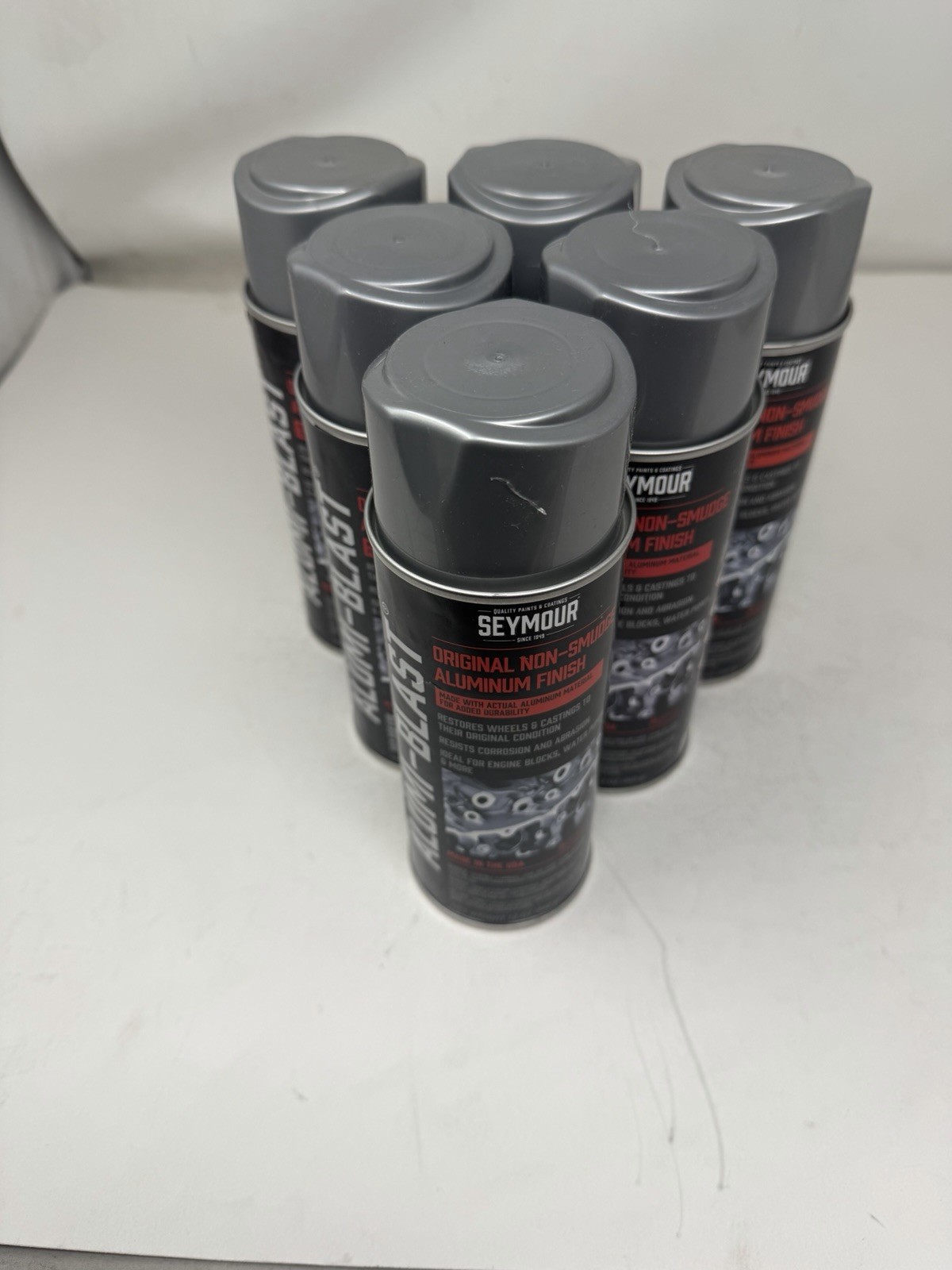 Seymour Alumi-Blast, Automotive Aluminum Spray Paint (12 oz) 6 Cans