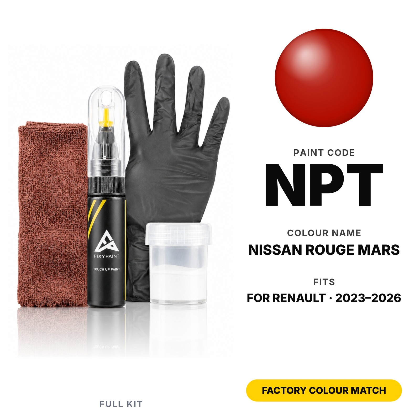 Touch Up Paint For Renault NPT Nissan Rouge Mars Full Kit Factory Colour Match