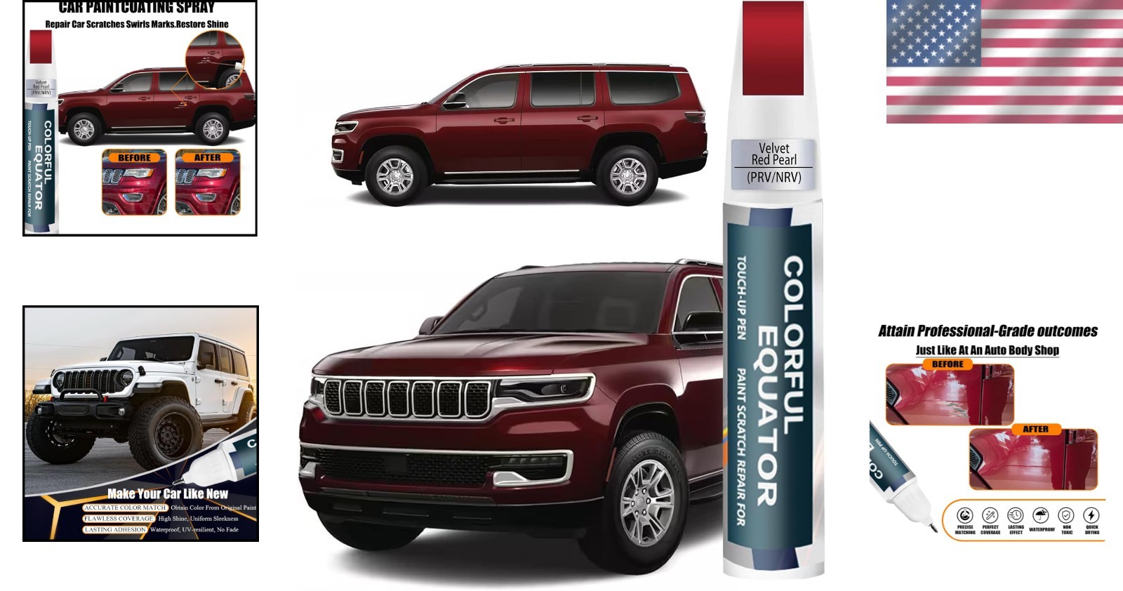 Delmonico Red Velvet Pearl Touch-Up Paint Kit for Jeep – Seamless Scratch Rep…