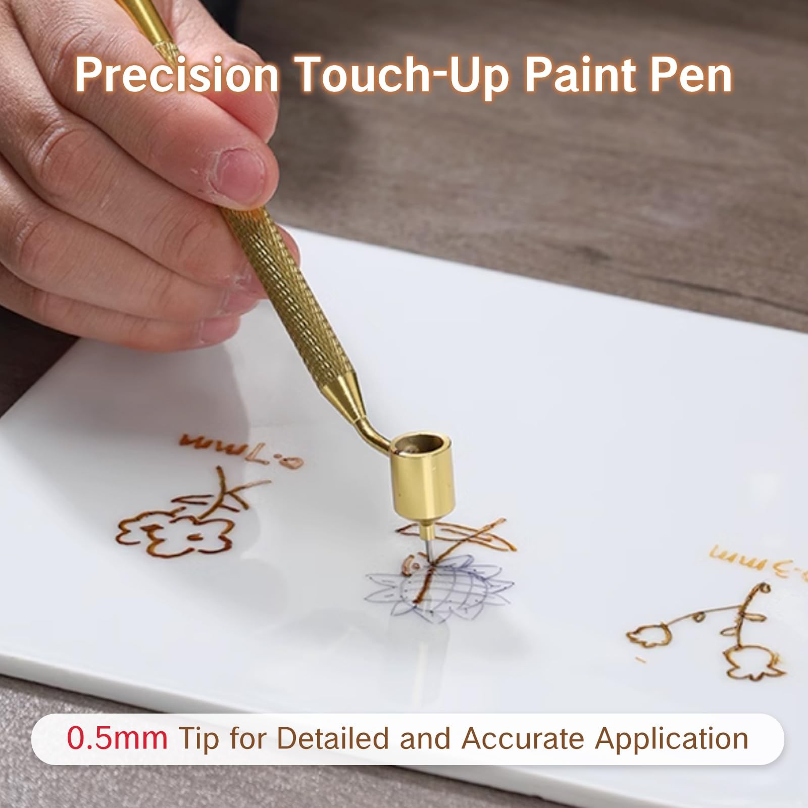 Fine Line Paint Pen Applicator Fluid Writer Gold Precision Touch Up Tool 1 PK