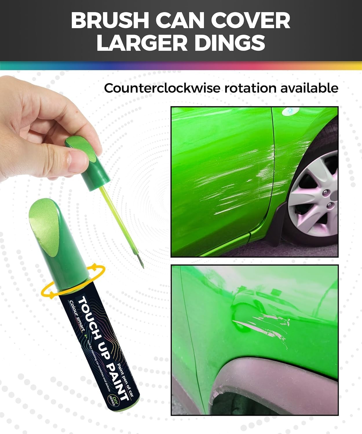 Compact Green Car Touch Up Paint Pen for Minor Scratch and Rust Protection