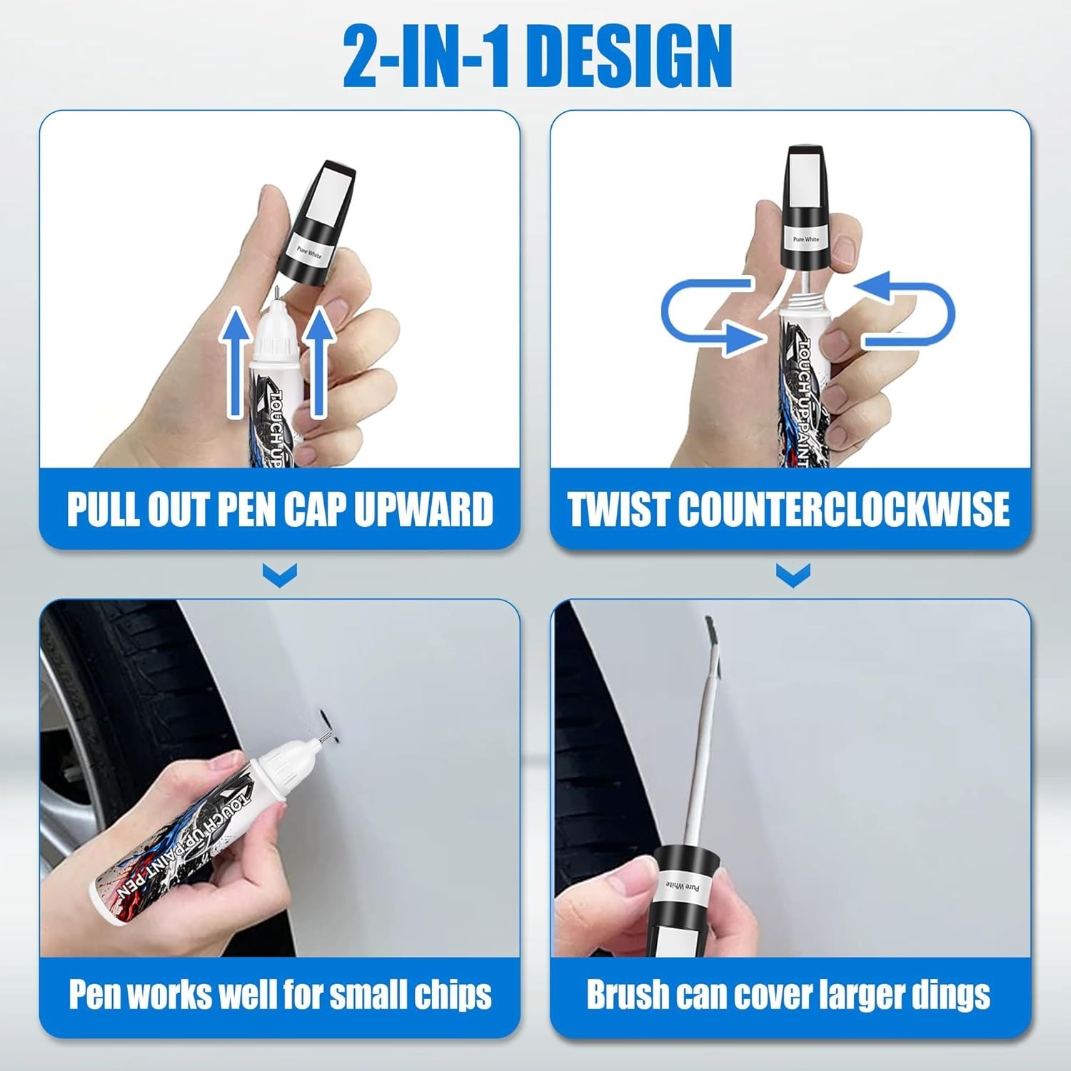 Touch Up Paint for Cars, White Car Paint Touch Up, Car Paint Scratch Repair, …