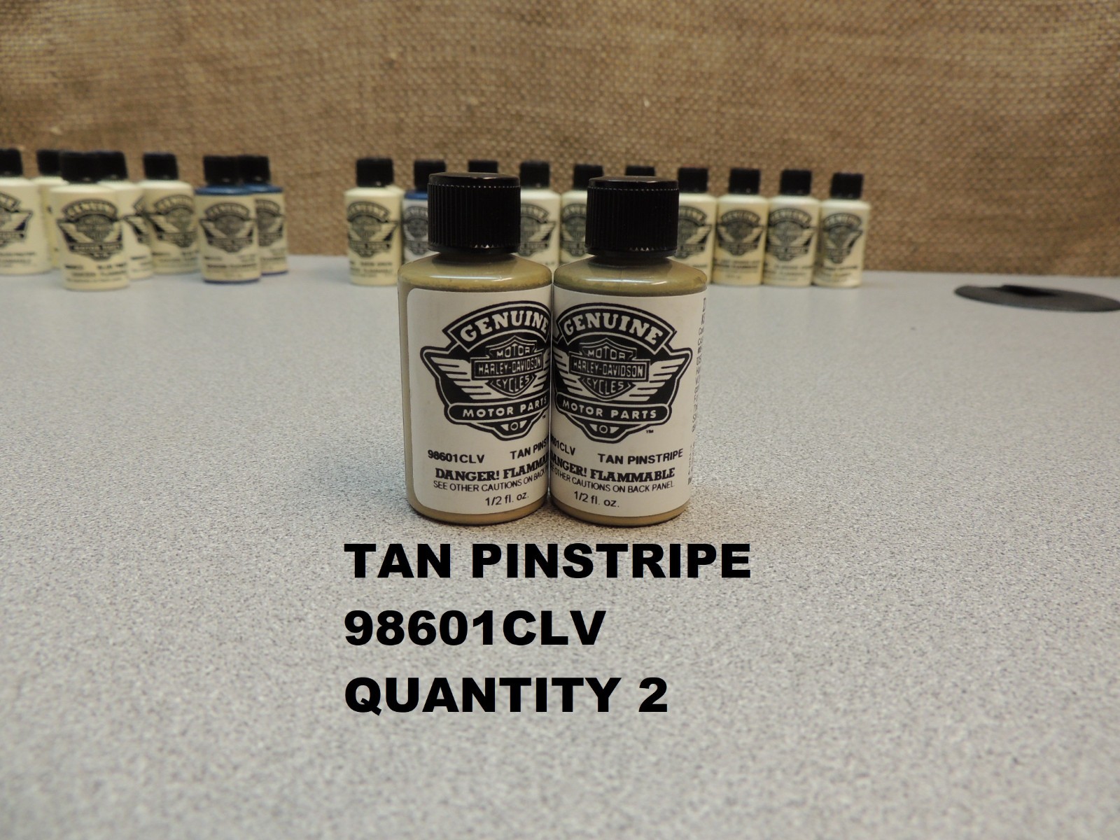 (LOT OF 21) NOS HARLEY-DAVIDSON TOUCH-UP PAINT .5 FL OZ BOTTLES BRUSH APPLICATOR