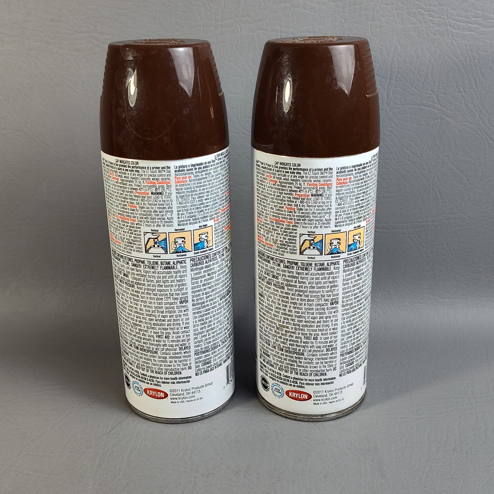 Krylon Dual Paint & Primer Gloss Leather Brown 88123 Indoor/Outdoor 2 Pack