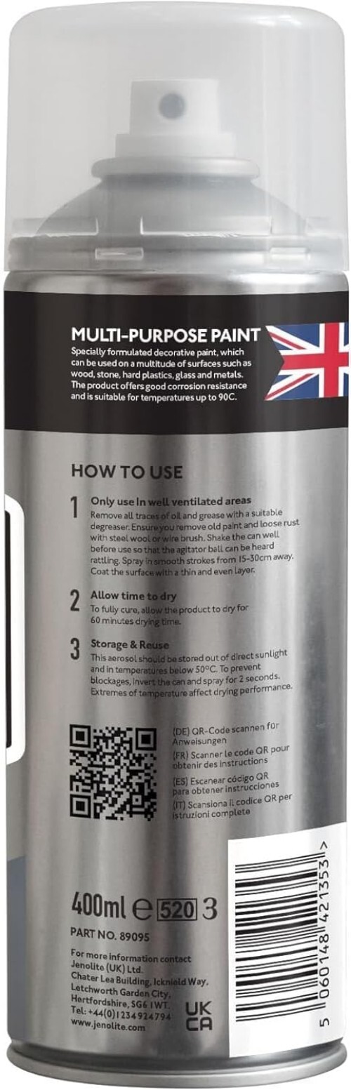 Aerosol Chrome Spray Paint – Water-Repellent Gloss Finish for Wood, Metal & More