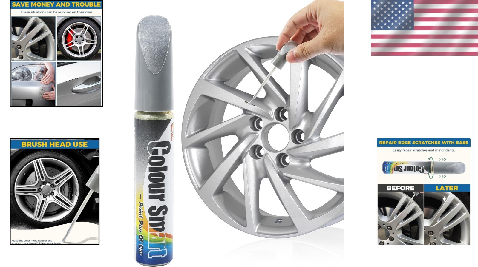 Waterproof Rust-Resistant Car Paint Pen for Scratch Repair – Elegant Silver Hue
