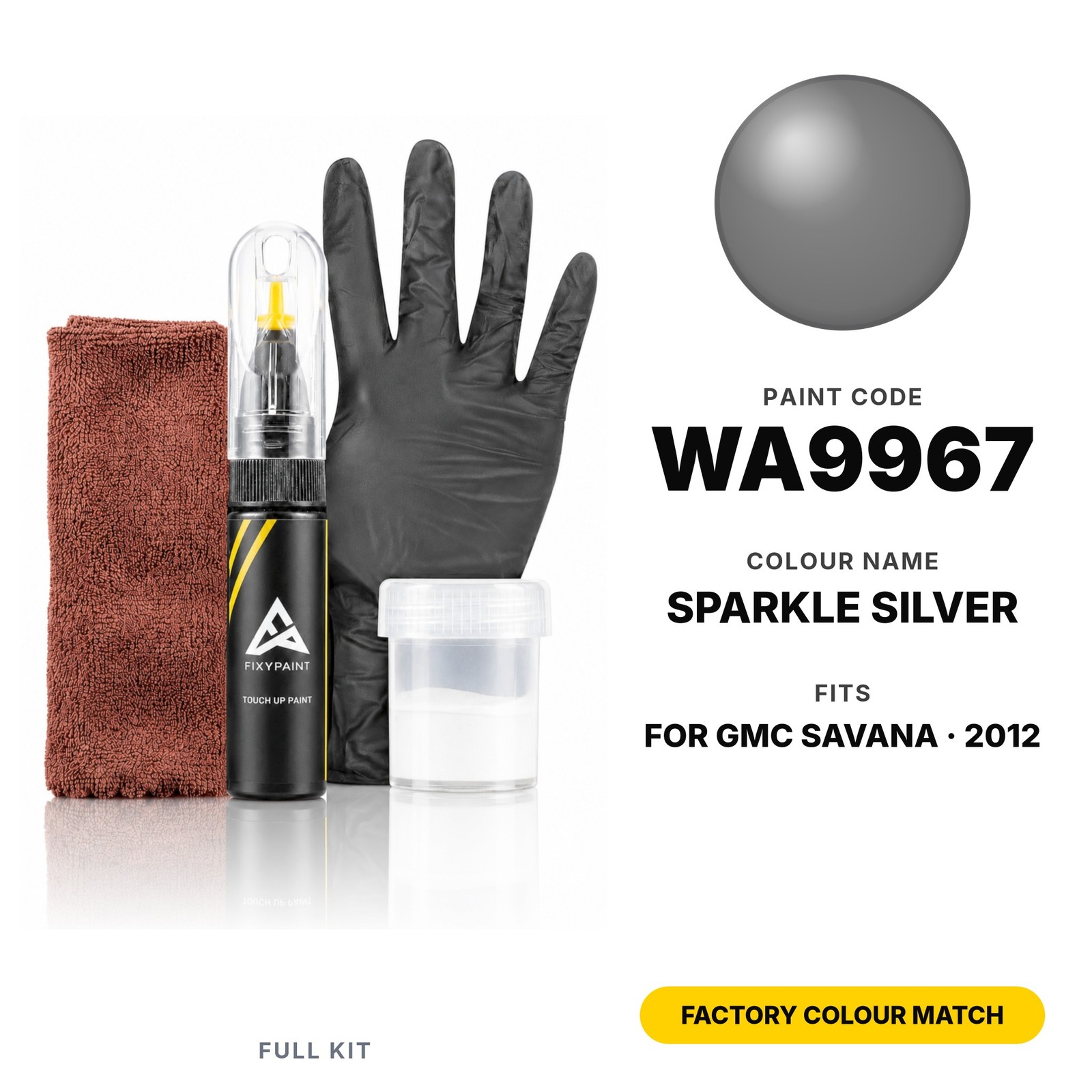 Touch Up Paint For GMC Savana WA9967 Sparkle Silver Full Kit Panel Paint Pen