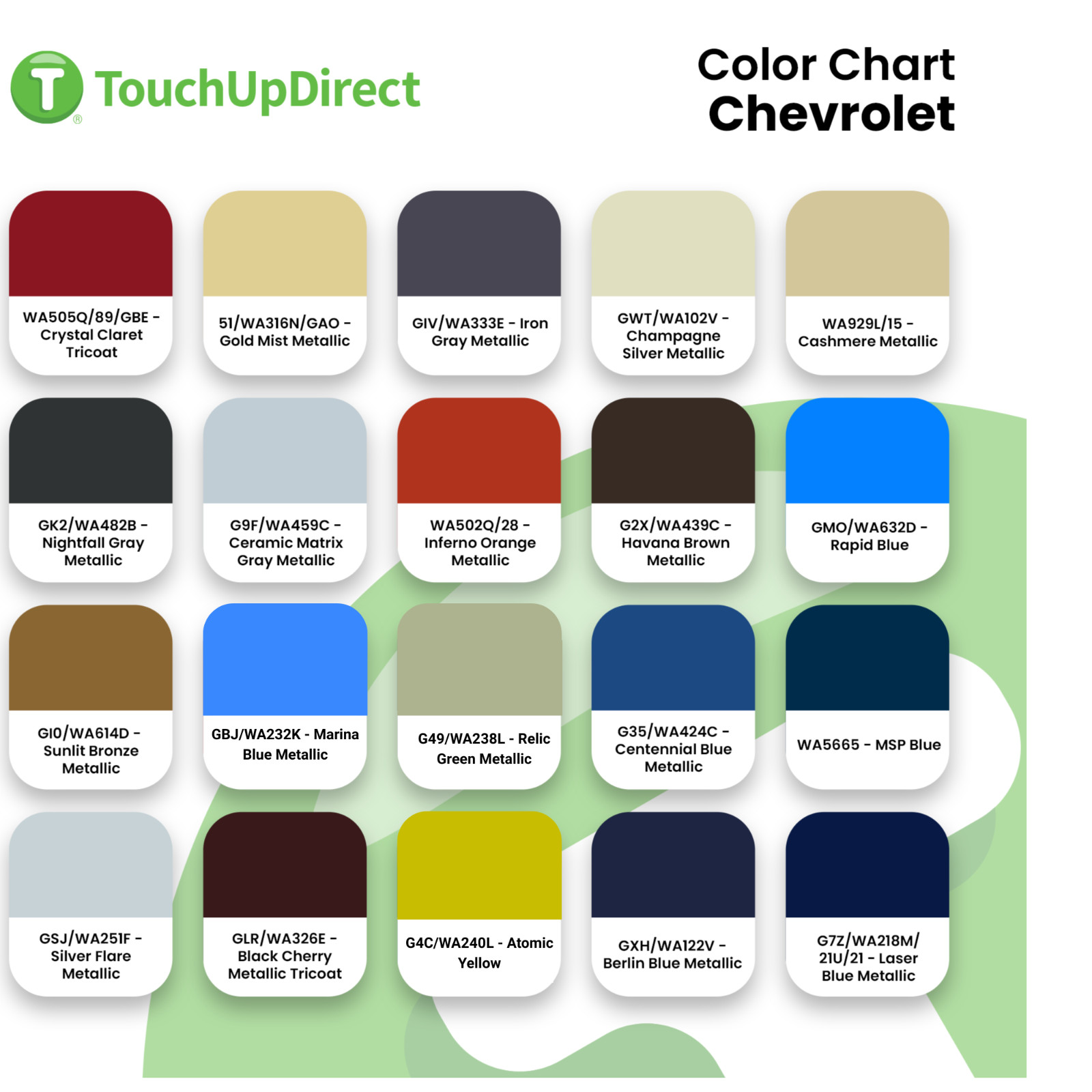 Chevrolet Touch Up Paint by TouchUpDirect – Brush or Spray Paint –Choose A Color