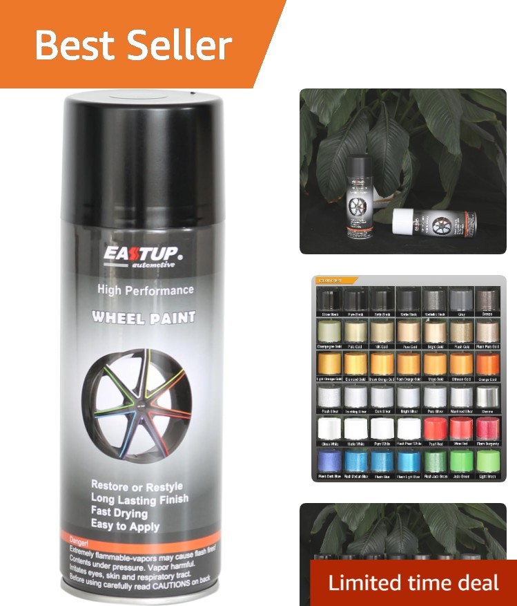 10 oz Satin Black Wheel Paint – Fade Resistant & Quick Drying Coating
