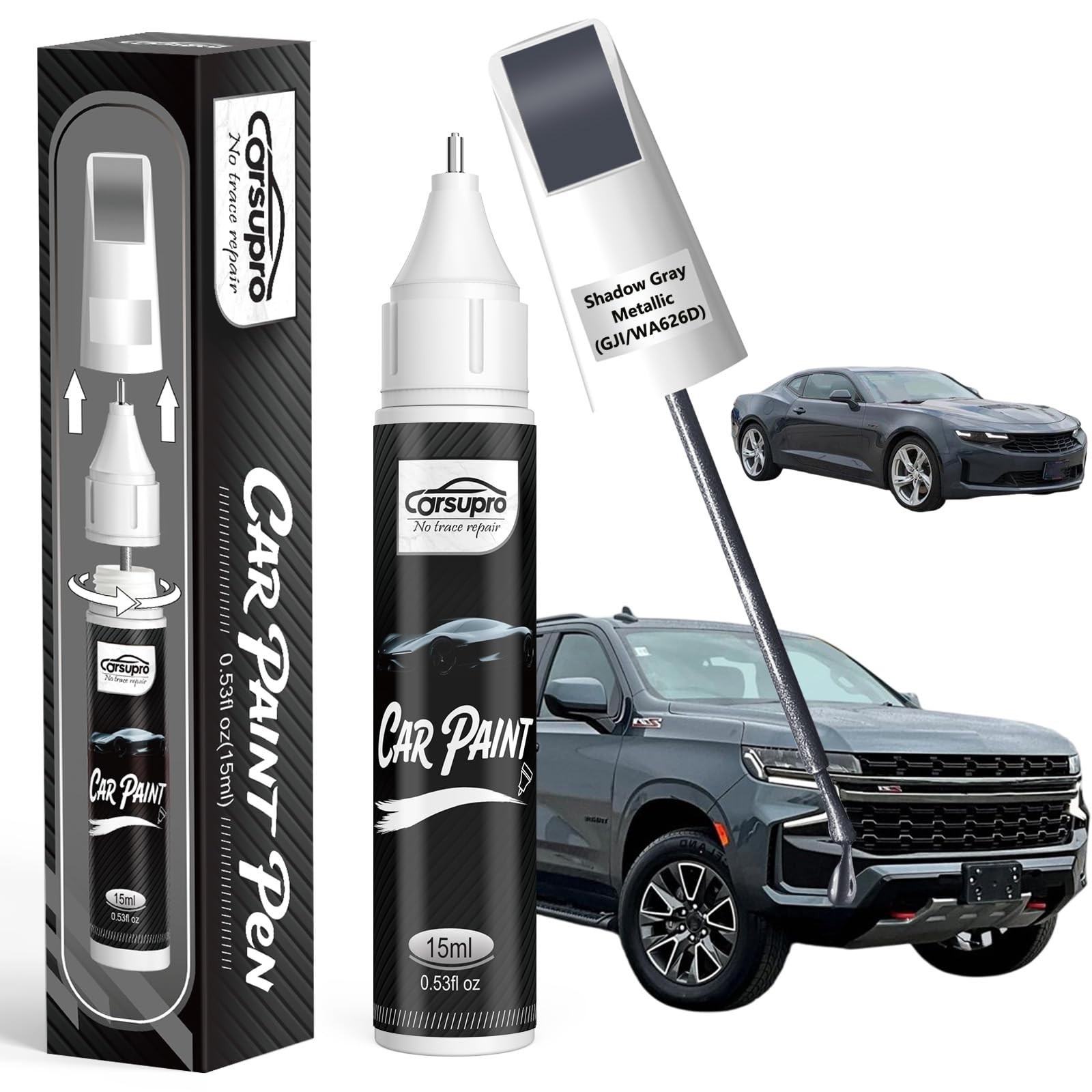 Shadow Gray Metallic Touch Up Paint Pen – 2-in-1 Scratch Remover, Color Match, E