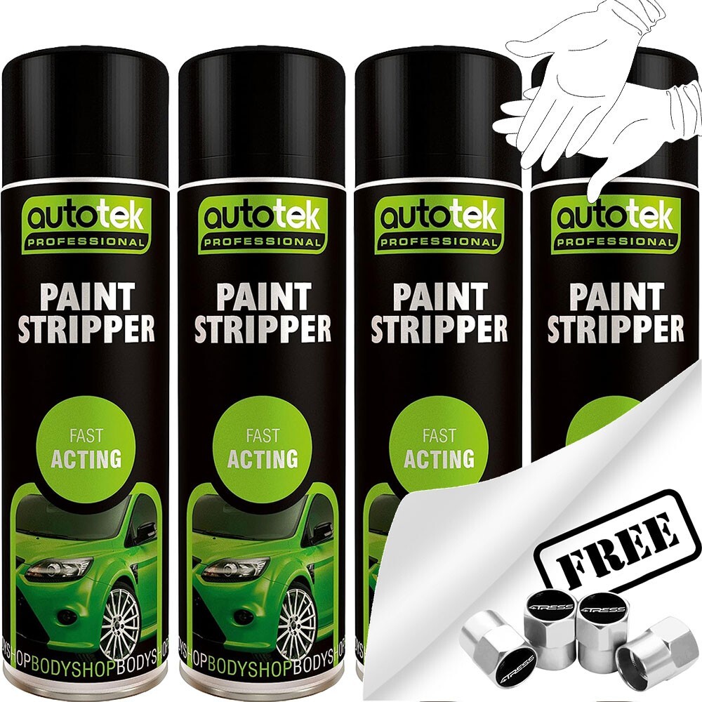4 x Autotek PAINT STRIPPER Remover Aerosol Spray Cans Fast Acting Bodyshop +G+CP