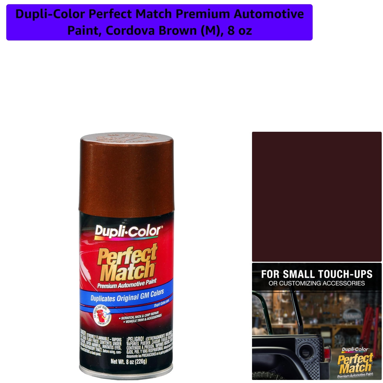 Perfect Match Automotive Paint, Cordova Brown M, 8 oz