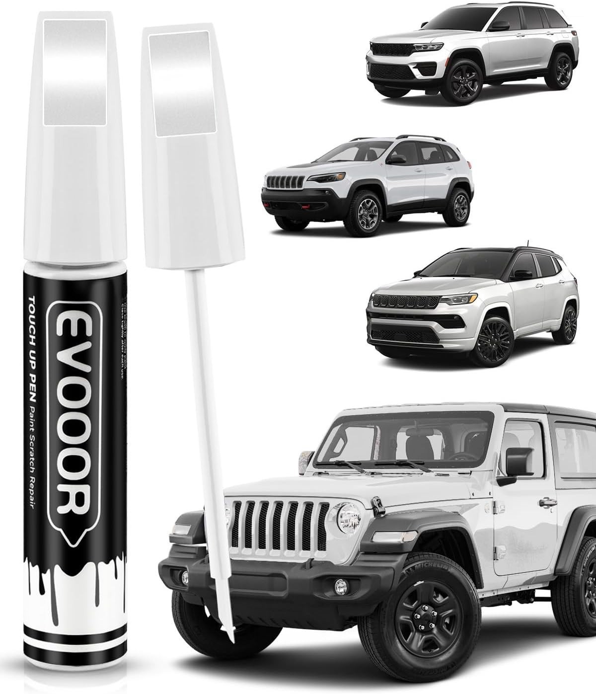 PW7/GW7 Bright White Touch Up Paint Compatible with JeepExact Match 2 in 1 To…
