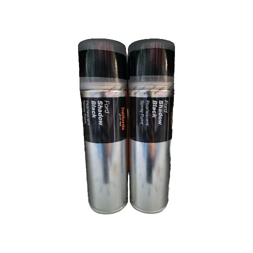 FORD SHADOW BLACK PEARLESCENT SPRAY PAINT 300ML HALFORDS CANS x2