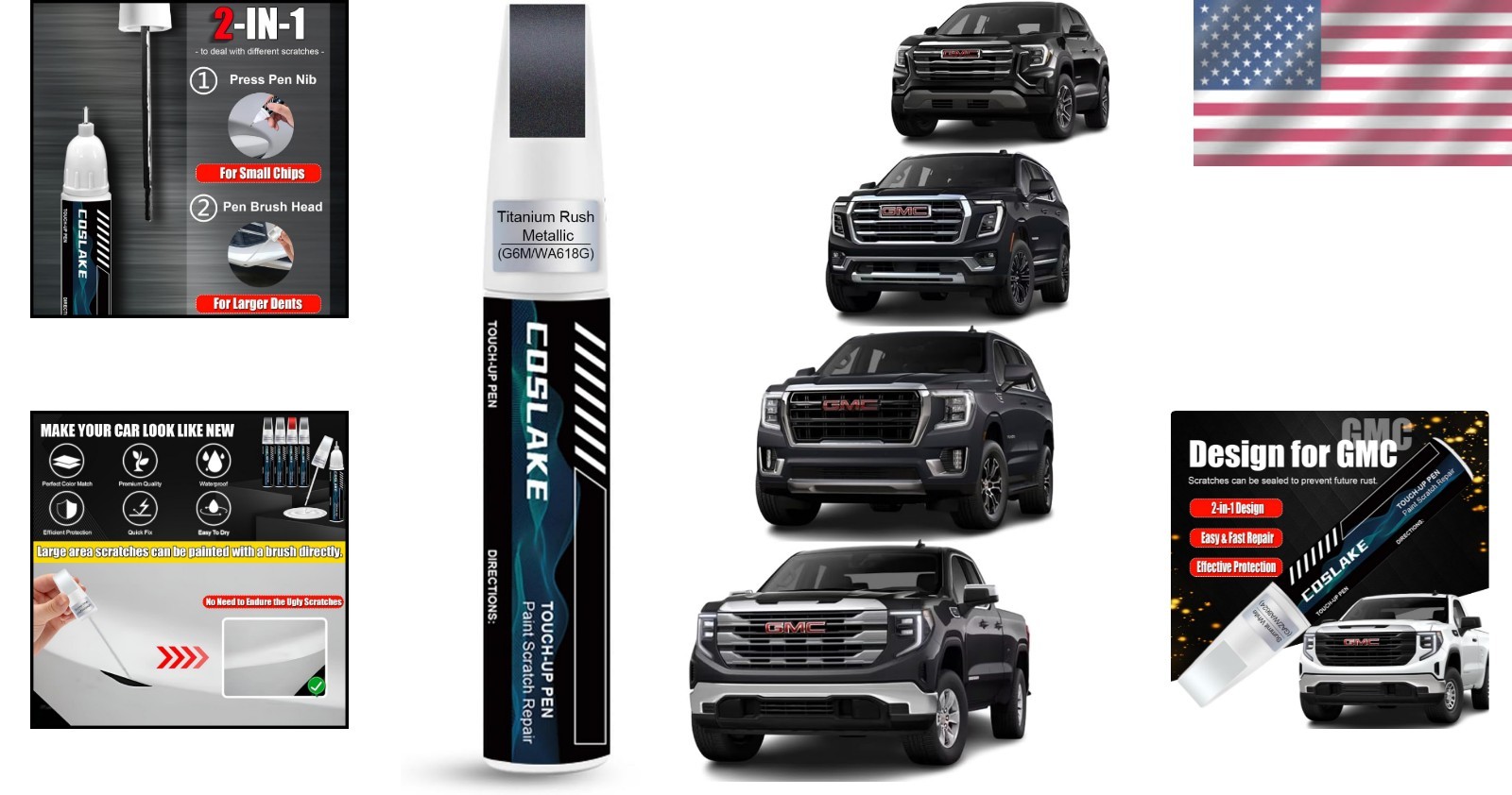 Compact Touch-Up Paint Kit in Titanium Rush Metallic – Easy Application for GMC