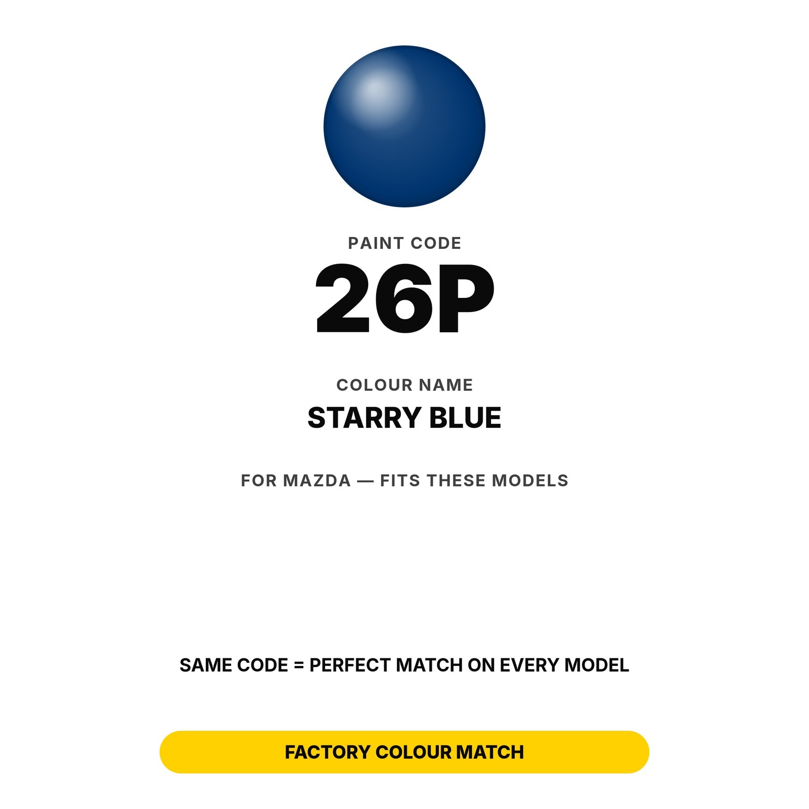 Touch Up Paint For Mazda 26P Starry Blue Set Auto Body Scratch Repair