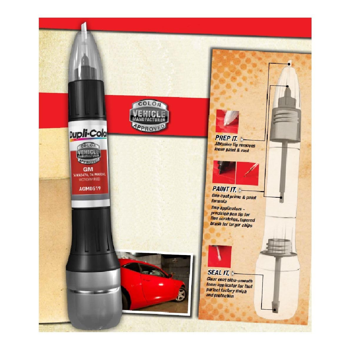 Dupli-Color Scratch Fix All-in-1 Touch Up Paint, Gloss, Cloud White, .50 fl. oz.
