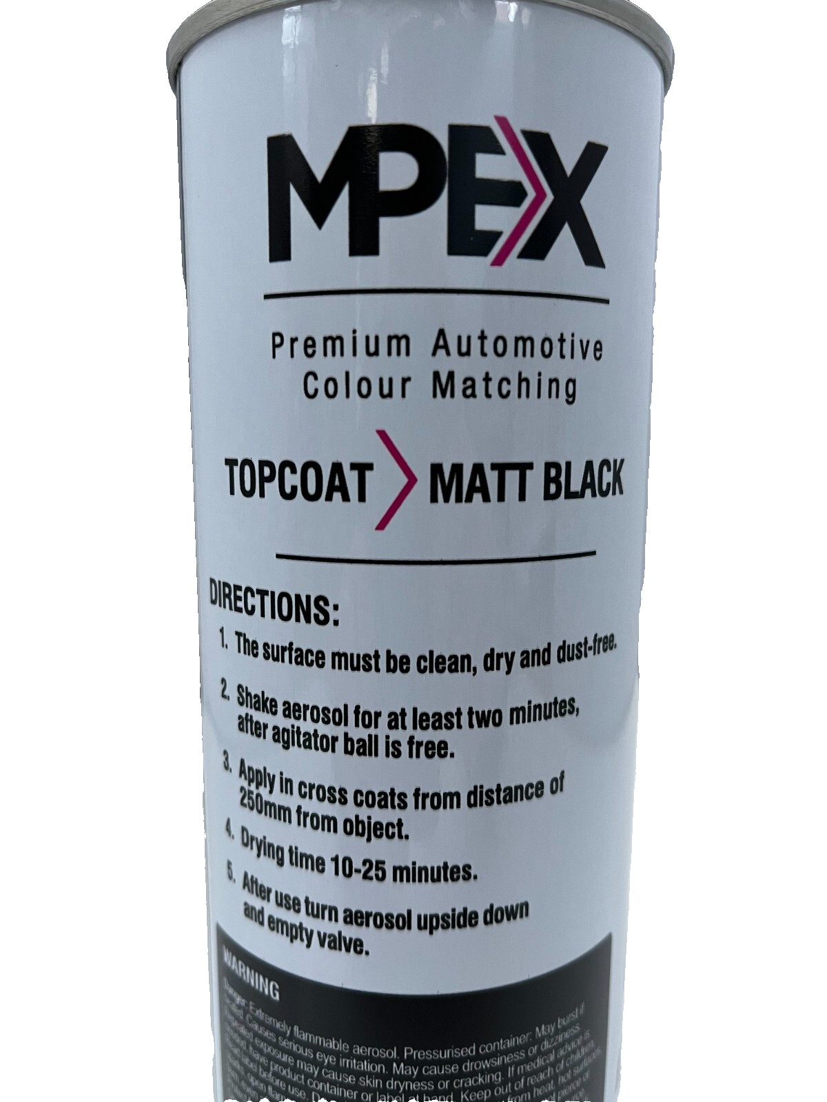 2 x Mpex Matt Black Spray Paint Aerosol Coating Fast Drying Multi Purpose 500ml