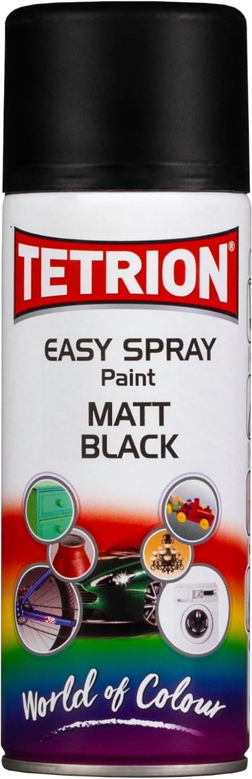 Easy Spray Paint – Matt Black 13.5 fl oz -All-Purpose Fast Drying Acrylic Spr…