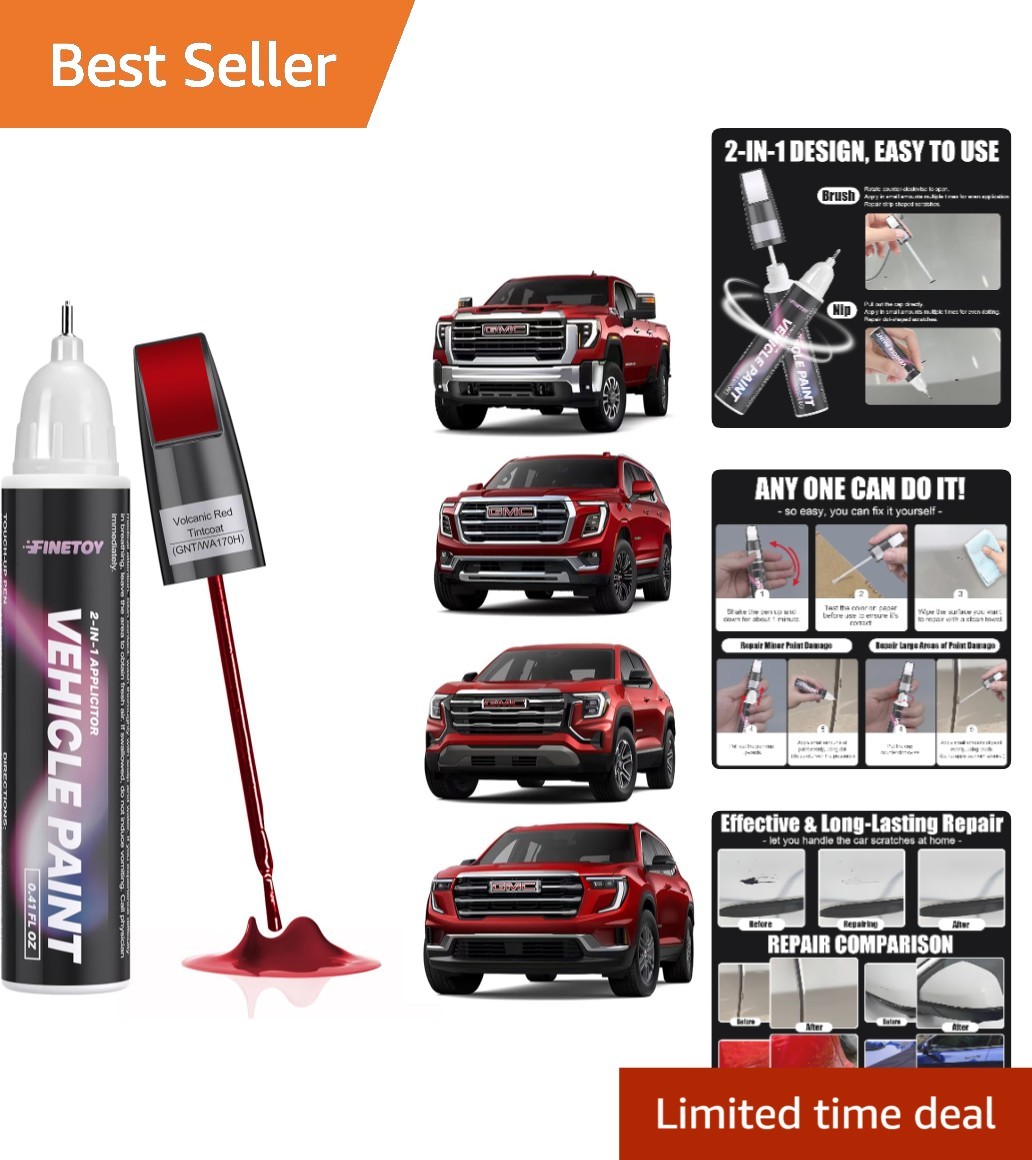 GMC Volcanic Red Touch Up Paint – Scratch Repair Paint with Quick Drying Formula