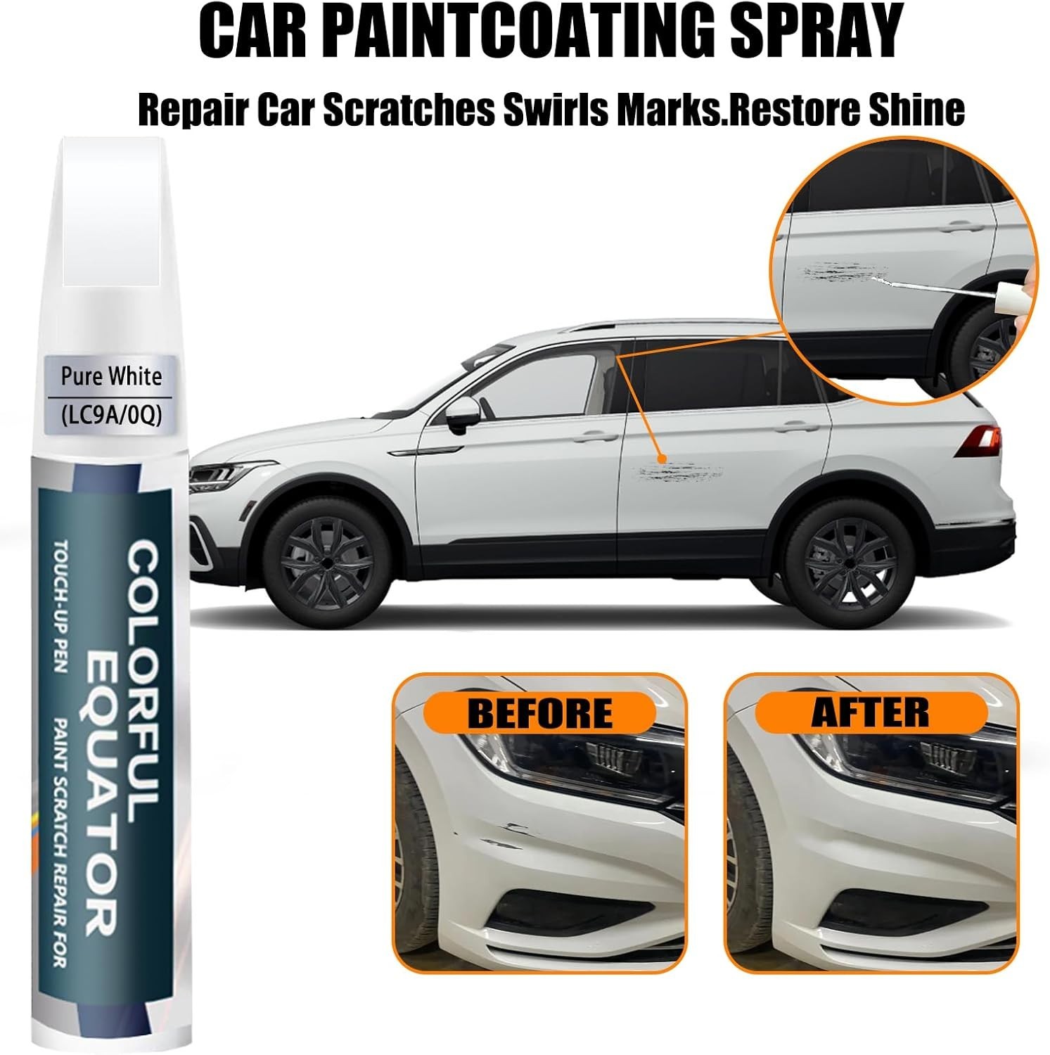 Pure White Pearl Touch Up Paint For Cars Automotive Car Paint Pen Scratch Repair