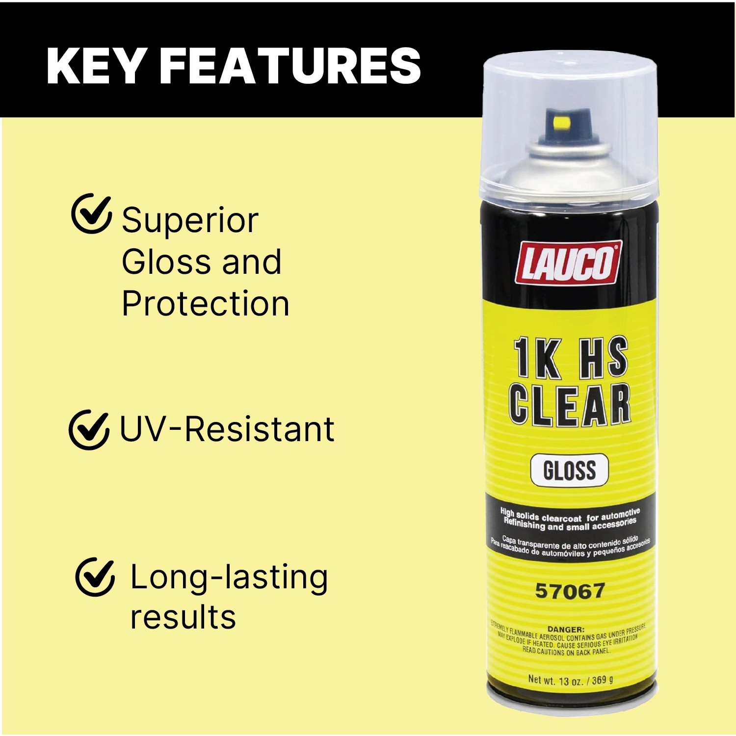 1K HS Gloss Clear 13 oz. Automotive Aerosol Spray Paint Can